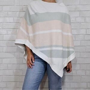 Barefoot Dreams Multicolor Striped Poncho Cozy Chic Ultra Lite One Size Fits All
